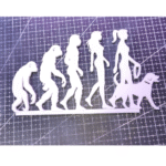 3D Printed Human Evolution to Woman Walking Dog Statue, School, Museum, University, Office Decor, Corporate Gift, Company Award, Desk Showpiece, Home Decor, Art Display - Image 3