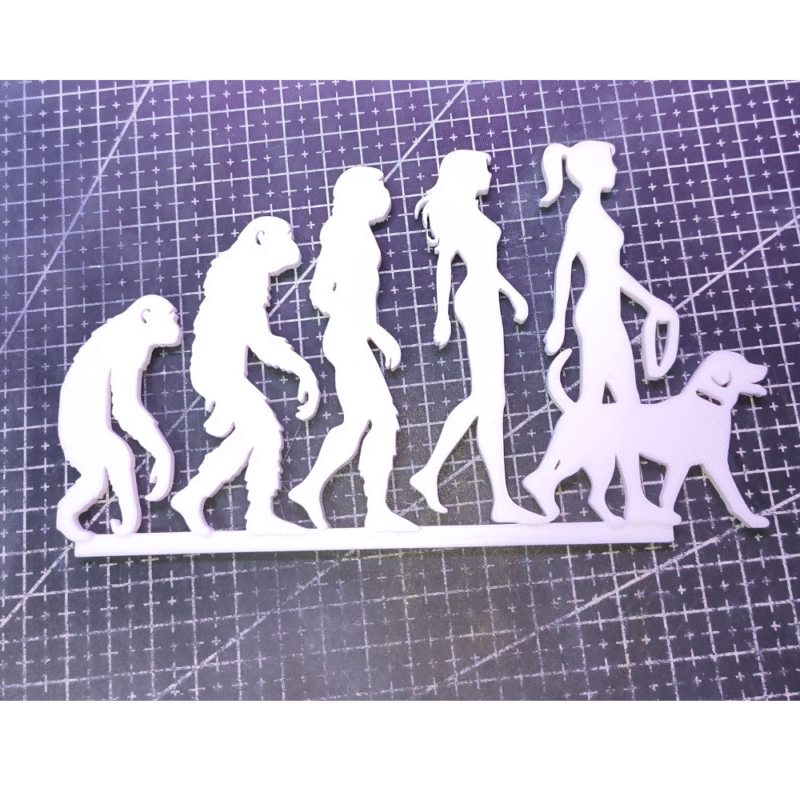 3D Printed Human Evolution to Woman Walking Dog Statue, School, Museum, University, Office Decor, Corporate Gift, Company Award, Desk Showpiece, Home Decor, Art Display - Image 3