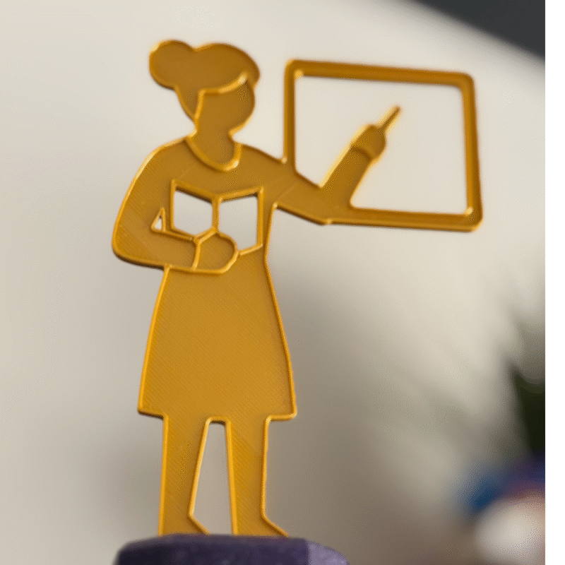 3D Printed Best Teacher Award Trophy – Teacher’s Day, Birthday, Farewell, Appreciation Award, Annual Day, School Events, College Functions, Corporate Gifts, Friendship Day, Thank You Gift, Custom Recognition Trophy - Image 3