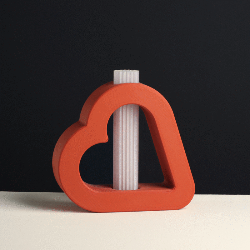 Elegant Heart Vase – Premium Corporate Gift | Office Desk Decor | 3D Printed Modern Home Decoration - Image 4