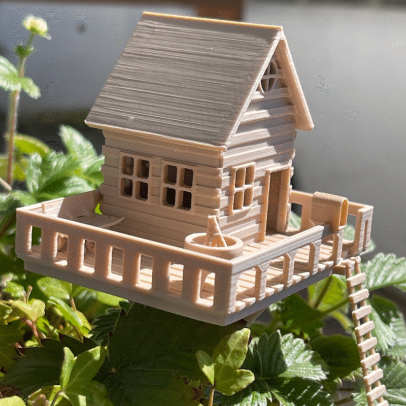 Mini Treehouse with Ladder for Flower Pot, 3D Printed Treehouse Planter, Decorative Plant Holder, Indoor Outdoor Flower Pot Stand, Home Decor Planter, Desk Plant Decor, Garden Pot Accessory, Gift Item - Image 4