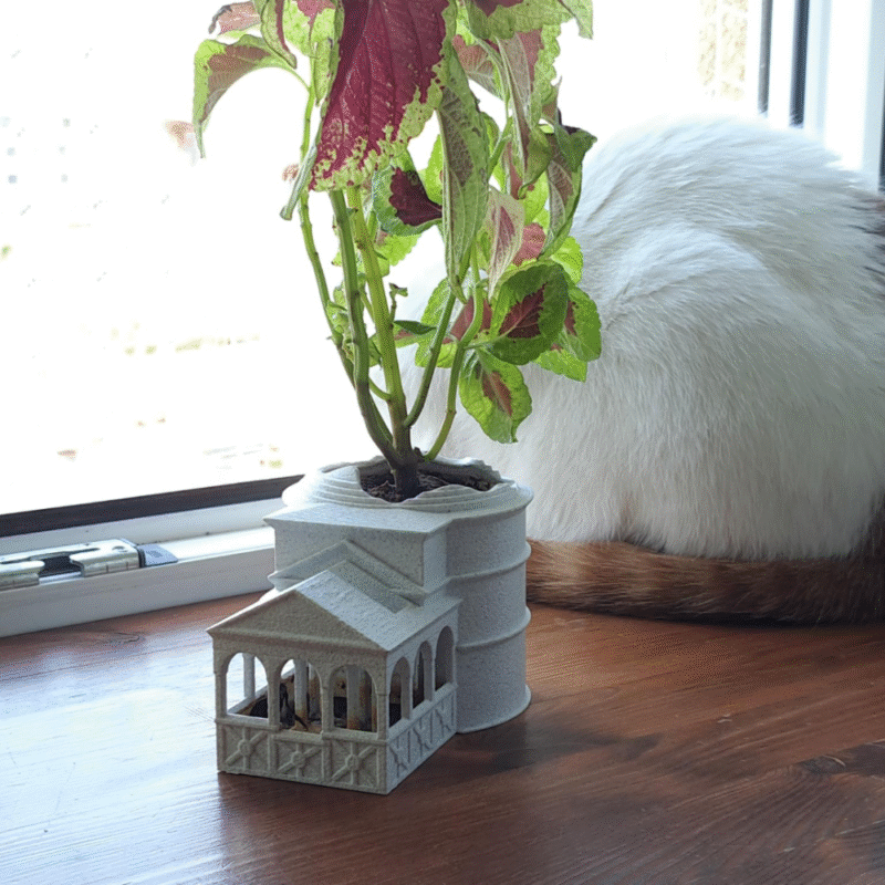 Roman Pantheon Inspired Self Watering Planter, 3D Printed Desk Planter, Office Decor Gift, Corporate Gift, Hotel Decor, Airline Lounge Decor, Reception Area Planter, Home Decor Planter, Restaurant Table Decor, Eco Friendly Gift - Image 4