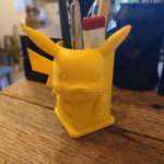 Pikachu 3D Printed Pen Holder, Desk Organizer, Study Table Stand, Office Stationery Holder, Anime Desk Decor, Kids Study Organizer, Gift for Students, Teachers, Engineers, IT Professionals, Home and Office Use