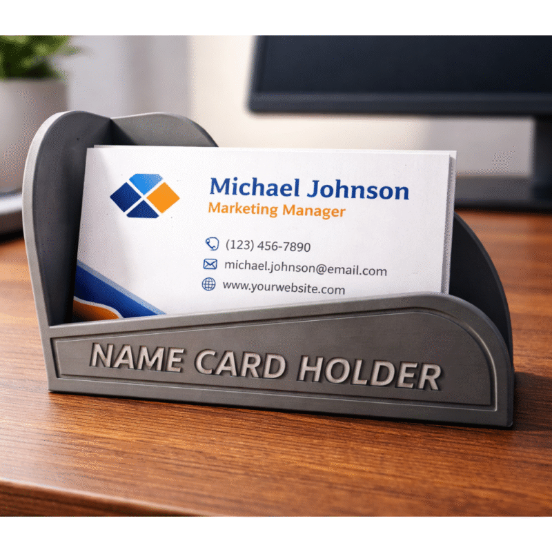 3D Printed Name Card Holder for Office Desk, Corporate Desk Accessory, Business Card Stand, Reception Desk Holder, Office Table Organizer, Professional Desk Display - Image 3