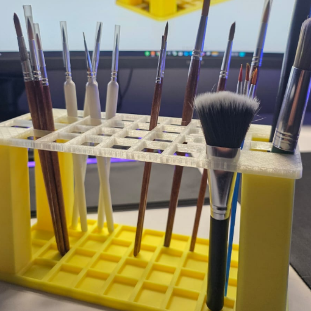 1 3D Printed Brush Holder Stand, Desk Organizer, Stationery Holder, Office Desk Accessory, Home and Office Organizer, Gift Item for Professionals, Students, Artists, Salons, Corporate Offices, Study Table Organizer - Image 1