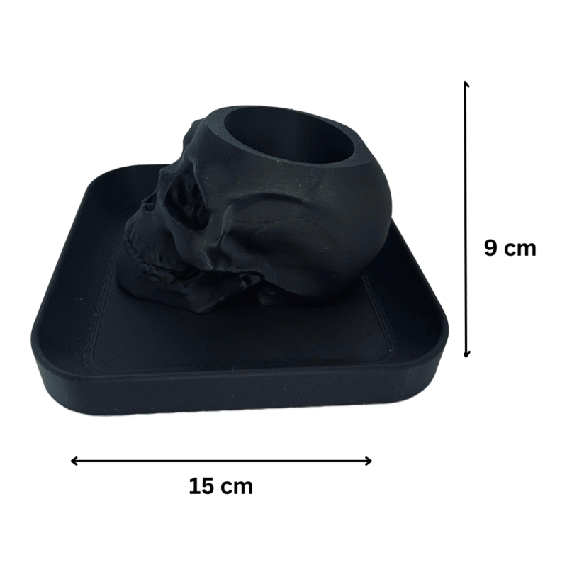 Black Skull Key Tray & Pen Holder, Desk Organizer, Office Table Accessory, Study Table Storage, Home Entryway Key Holder, Creative Workspace Decor, 3D Printed Desk Utility - Image 2
