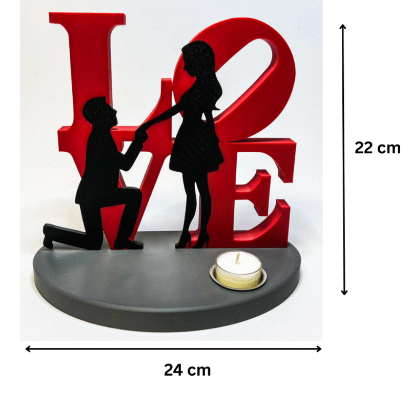 Valentine’s Day Tea Light Decoration, Romantic Candle Holder, Couple Gift, Anniversary Decor, Home Decor, Bedroom Decor, Living Room Decor, Table Decor, Festival Decoration, 3D Printed Love Decor - Image 2