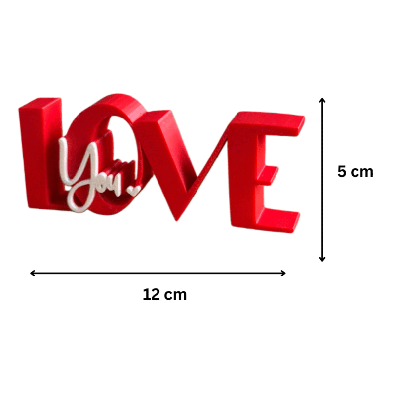 Love You Lettering 3D Printed Decor, Romantic Home Decor, Couple Gift, Anniversary Gift, Valentine Gift, Bedroom Decor, Living Room Decor, Table Top Decor, Wedding Gift, Proposal Gift - Image 2