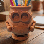 Minion Pen Holder & Desk Planter, 3D Printed Office Desk Organizer, Cartoon Tabletop Planter, Study Table Pen Stand, Home Office Decor, Kids Room Organizer, Gift for Students, Teachers, Designers, Engineers