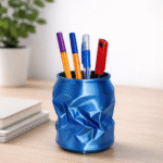 Crushed Can Pen Holder, Desk Organizer, Stationery Holder, Office Desk Storage, Study Table Organizer, Reception Desk Holder, Bar Counter Pen Stand, Hotel Front Desk Organizer, Cold Drink Brand Desk Accessory, 3D Printed Modern Pen Holder