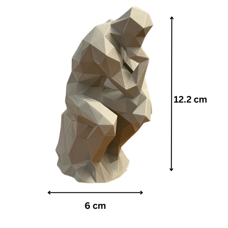 Low Poly Thinker Statue, 3D Printed Abstract Sculpture, Desk Decor for Office, Study Table, Home Decor, Corporate Gift, Creative Workspace Accent, Minimal Art Figurine - Image 2