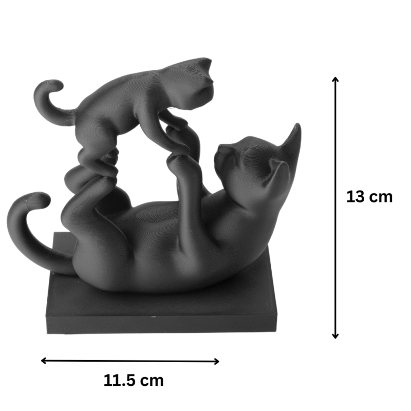 Playful Bond Sculpture – Cat and Kitten Figurine, 3D Printed Home Decor, Tabletop Showpiece, Office Desk Decor, Gift for Cat Lovers, Animal Art Decor, Living Room Accent, Shelf Decoration, Modern Gift Item - Image 2