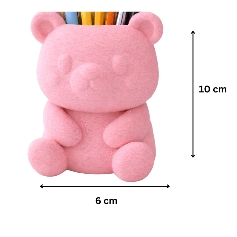 Bear Buddy Pen Holder, 3D Printed Pencil Stand, Cute Desk Organizer for Office, Study Table, Kids Room, Home Office, Corporate Desk Gift, School & College Use - Image 2