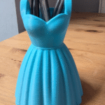 Dress Pen Pot, 3D Printed Desk Organizer, Pen Stand for Clothing Brand Office, Boutique Desk Accessory, Tailor Shop Table Organizer, Fashion Designer Studio Decor, Garment Shop Counter Pen Holder, Creative Dress Shape Pen Stand Gift