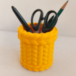 Knitted Style Pen Holder for Office, Desk, Corporate Gifting, Employee Joining, Promotional Events, IT Companies, Schools, Colleges, Home Office – 3D Printed Desk Organizer