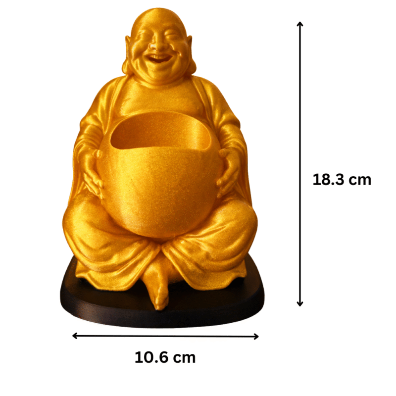Happy Buddha Desk Buddy Pen Holder, Office Desk Organizer, Meditation Decor, Study Table Accessory, Corporate Gift, Home Office Decor, Spiritual Desk Showpiece, 3D Printed Pen Stand - Image 2