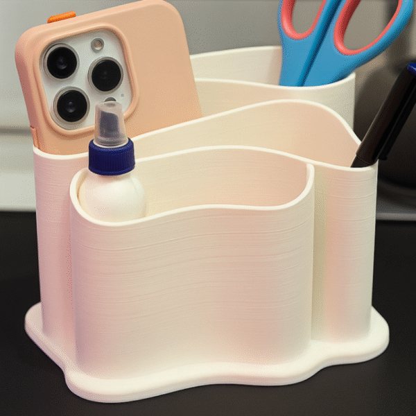 Minimal Wave Office Organizer – 3D Printed Desk Organizer for Corporate Gifting, Employee Welcome Kits, Office Accessories, Study Table, Workstation, Home Office, IT Office, School, College, Business Desk, Reception Desk, Executive Table