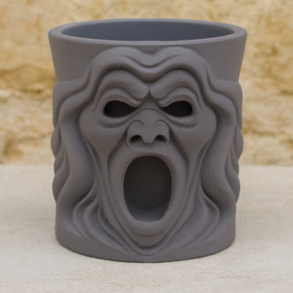 1 Shadow Scream Gloomy Horror Mug Planter, Gothic Skull Cup, Spooky Desk Decor, Halloween Gift, Creepy Home Decor, 3D Printed Horror Planter - Image 1