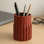 Modern Ribbed Pen Holder – 3D Printed Desk Organizer for Office, Study Table, Home Office, Corporate Desk, Workstation, School, College, Architects, Engineers, Designers, Teachers, Students