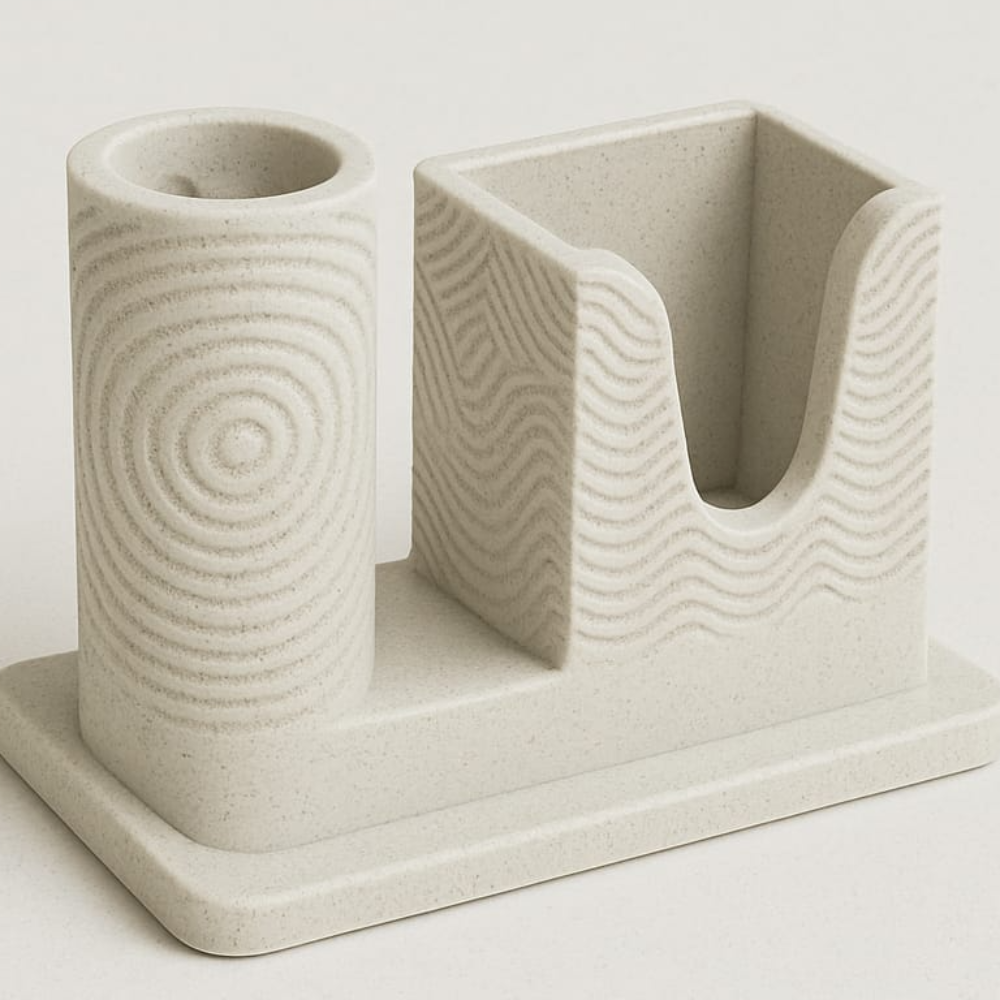 1 3D Printed Pen Holder, Card Holder, Visiting Card Stand, Office Desk Organizer, Corporate Gift, Employee Gift, Promotional Gift, Home Office Accessories, Industrial Desk Utility - Image 1