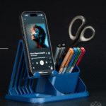 Modular Desk Organizer Phone Stand – 3D Printed Mobile Holder for Office Desk, Factory Workstation, Corporate Office, Engineering Table, IT Desk, Industrial Control Room, Study Table, Home Office, Reception Desk