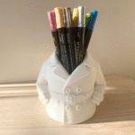Trench Coat Pen Holder – 3D Printed Office Desk Organizer, Corporate Gift, Executive Table Stand, Employee Welcome Gift, IT Office, Factory Office, Startup, Training Center, Business Desk Decor