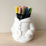 Santa Claus Pen Holder, Christmas Desk Organizer, 3D Printed Office Decor, Kids Study Table Stand, Holiday Gift, School Stationery Holder, Home Office Decoration, Festive Table Accessory, Teacher Desk Decor, Student Pen Stand