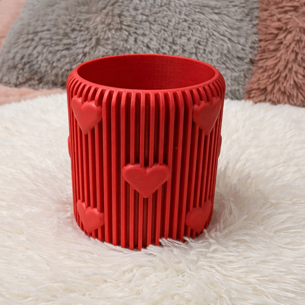 1 Loving Lines 3D Printed Pen Holder, Desk Organizer, Office Table Stand, Home Study Holder, Gift for Students, Engineers, Teachers, Architects, Doctors, Corporate Desk Accessory - Image 1