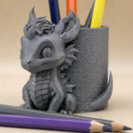 Dragon Child Pen Holder, 3D Printed Desk Organizer, Kids Study Table Stand, School Stationery Holder, Office Desk Accessory, Toy Storage Holder, Gift for Students, Gift for Kids, Home Office Decor, Creative Desk Utility