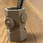 Gear Pen Holder Office Desk Organizer, Pen Stand, Mobile Holder, Stationery Holder, Mechanical Gear Style Utility, 3D Printed Workspace Organizer for Office, Home, School, Workshop, Study Table, Corporate Desk, Engineer Desk, Student Desk