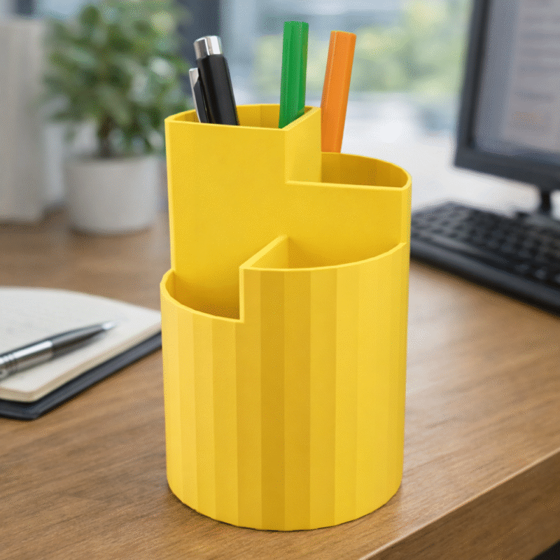 Quarter Grid Storage Tube & Pen Holder | 3D Printed Desk Organizer, Office Stationery Stand, Workshop Tool Holder, School Supply Storage, Table Organizer, Home & Industrial Use - Image 3