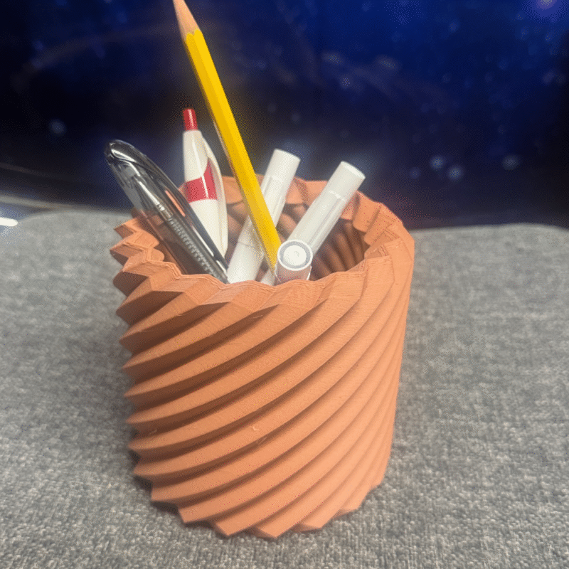Modern Twisted Ribbed Pen Pencil Brush Holder for Employee Joining Gift, Corporate Welcome Kit, Office Desk Organizer, Promotional Business Gift, IT Company Gifting, Study Table Organizer – 3D Printed - Image 3