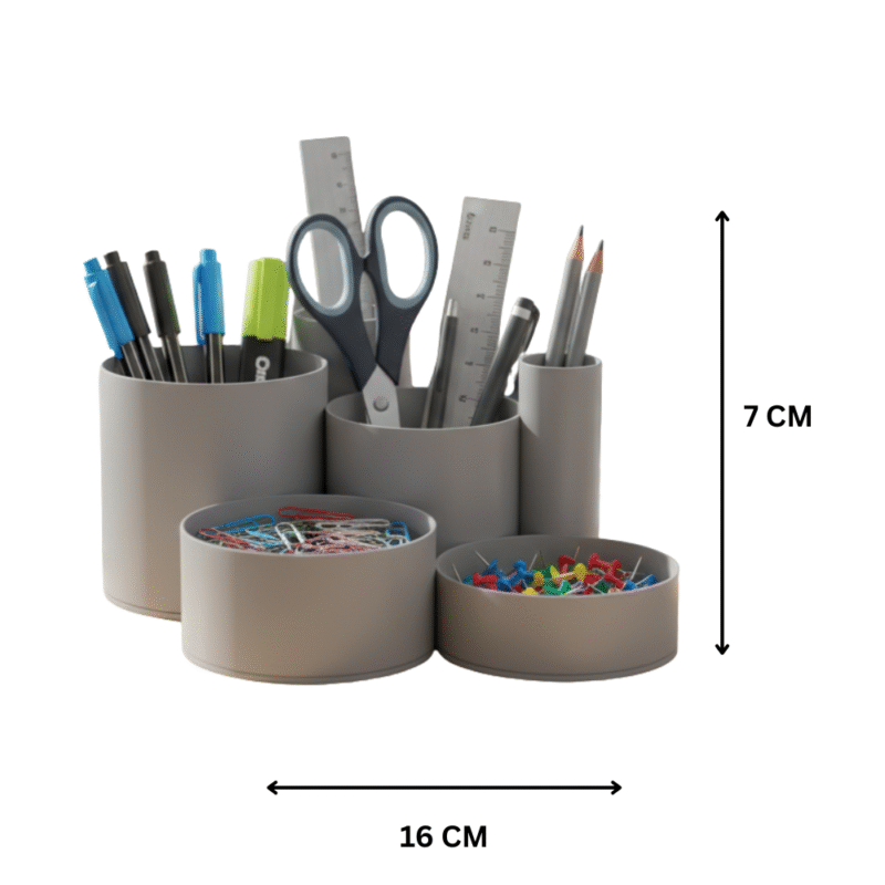 Round Desk Organizer, Office Desk Storage, Pen Stand Holder, Stationery Organizer, Home Office Accessory, Study Table Organizer, 3D Printed Desk Utility, Corporate Desk Gift, Workspace Organizer - Image 2