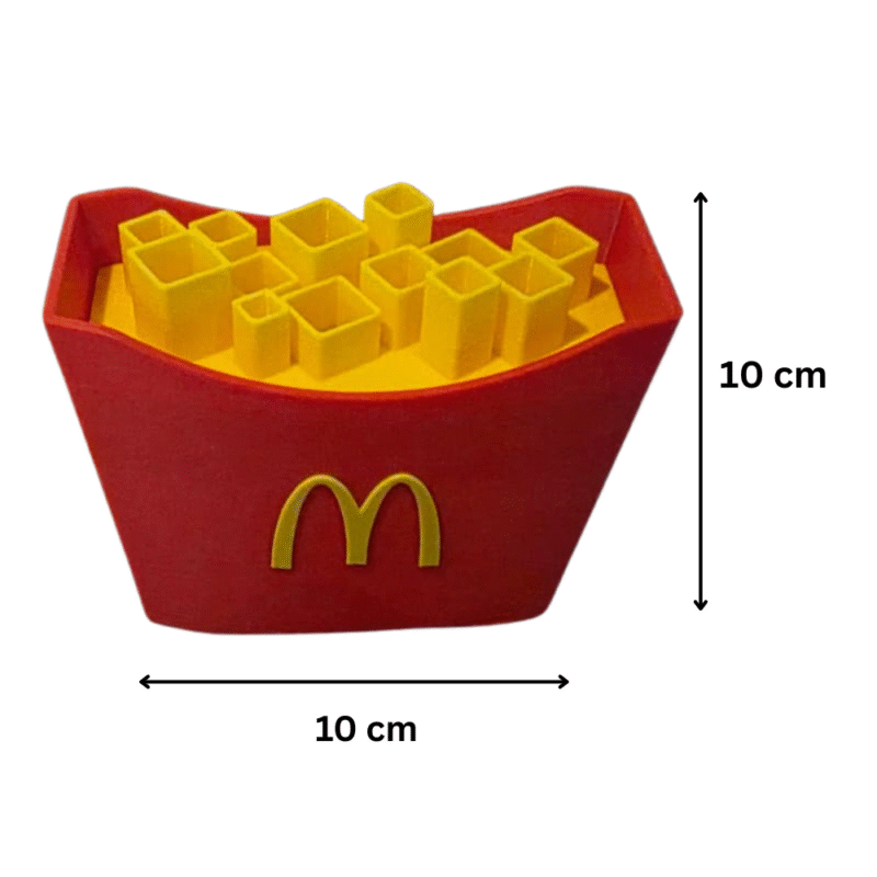 Fries Pencil Holder, French Fries Pen Stand, Office Desk Organizer, Restaurant Table Holder, McDonalds Style Decor, Cafe Counter Organizer, Hotel Desk Accessory, Gift Item, 3D Printed Desk Organizer - Image 2