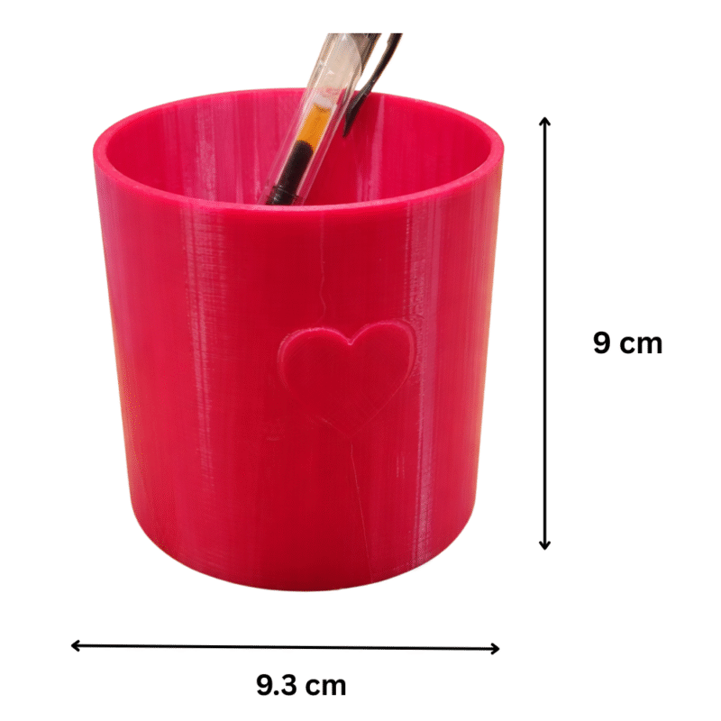 Love Heart Pen Holder 3D Printed Desk Organizer, Romantic Gift, Valentine Gift, Anniversary Gift, Birthday Gift, Office Desk Decor, Home Decor, Table Organizer, Stationery Holder, Study Table Gift, Return Gift, Couple Gift, Friendship Gift, Teacher Gift, Handmade Style Utility Gift - Image 2