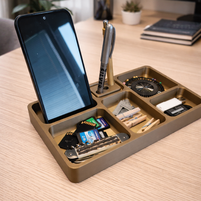 Table Universal Organizer with Mobile Stand, Desk Organizer, Office Table Storage, Study Table Organizer, Home Workspace Accessory, Reception Desk Organizer, 3D Printed Desk Utility for Office, Home, School, Corporate Use - Image 3