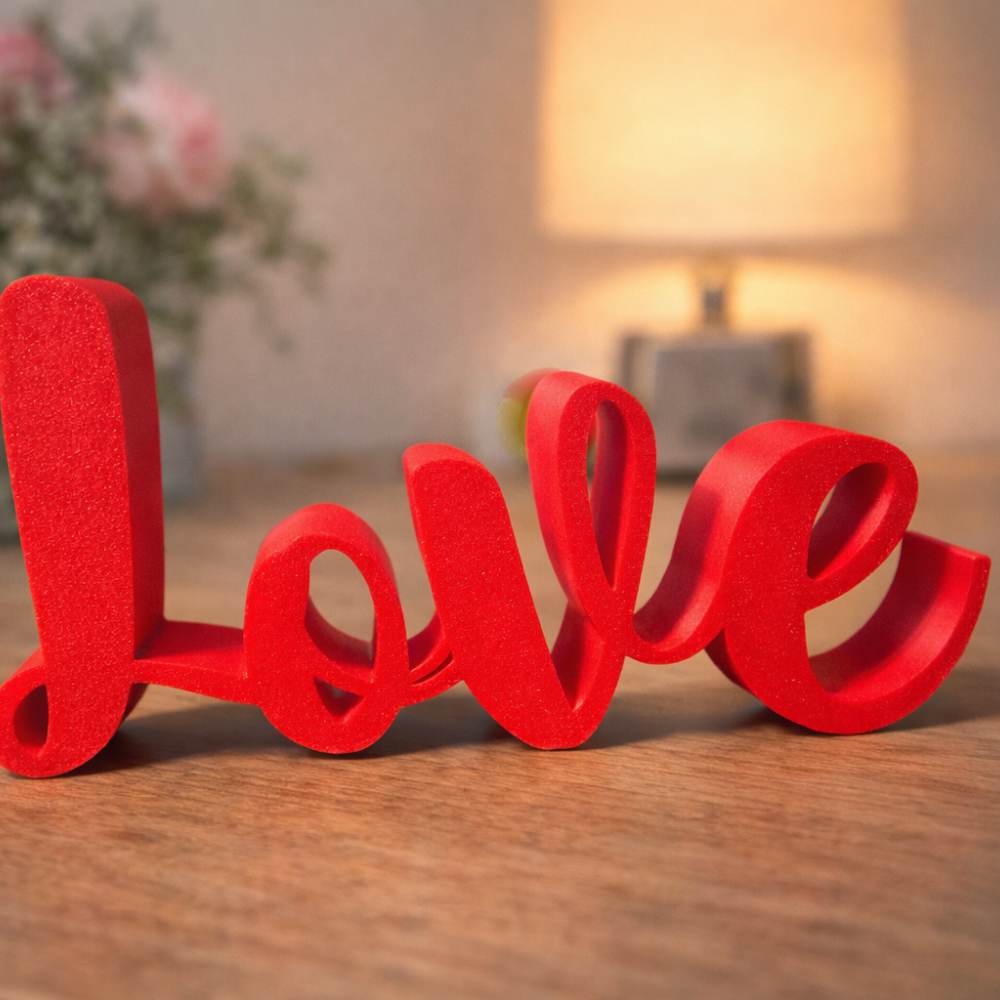 2 Valentine’s Day Love Lettering 3D Printed Decor, Romantic Home Decor, Table Decor, Shelf Decor, Couple Gift, Valentine Gift, Anniversary Gift, Bedroom Decor, Living Room Decor - Image 1