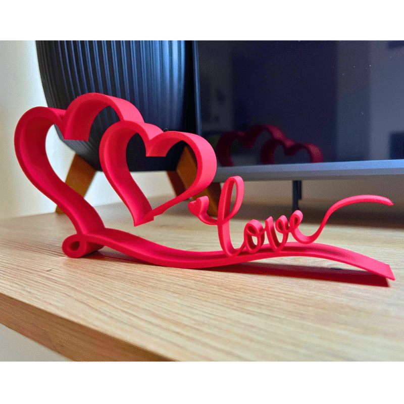 Valentine’s Day Two Hearts Love 3D Printed Decor, Romantic Couple Gift, Anniversary Gift, Wedding Gift, Home Decor, Bedroom Decor, Tabletop Decor, Valentine Gift, Love Showpiece - Image 3