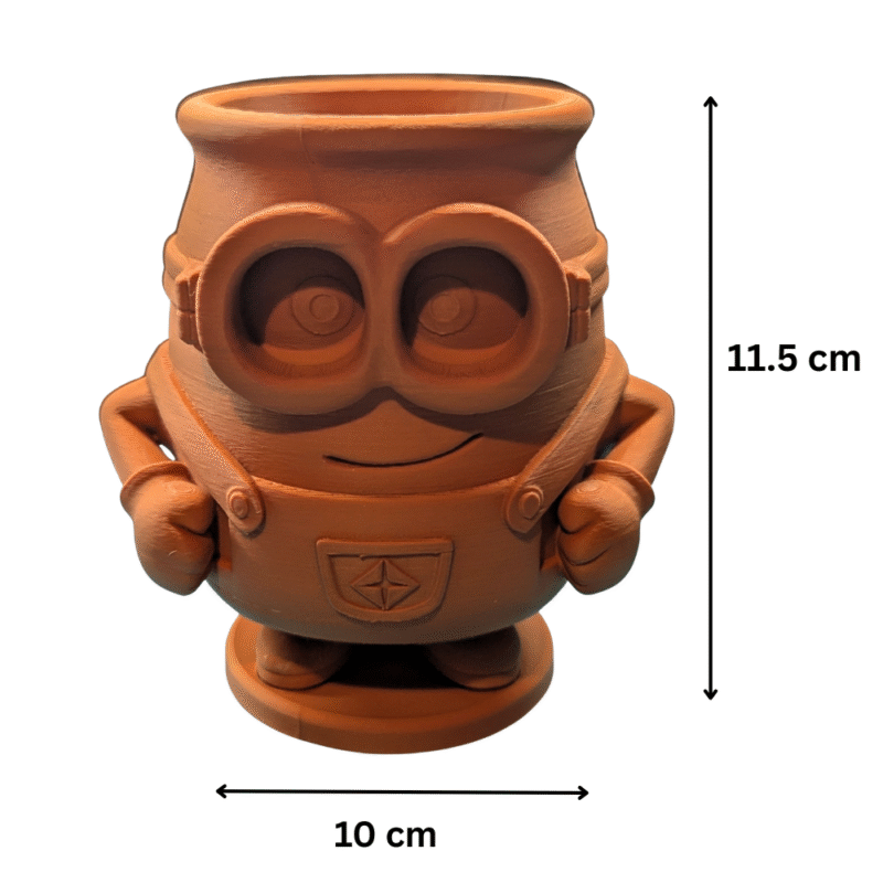 Minion Pen Holder & Desk Planter, 3D Printed Office Desk Organizer, Cartoon Tabletop Planter, Study Table Pen Stand, Home Office Decor, Kids Room Organizer, Gift for Students, Teachers, Designers, Engineers - Image 2