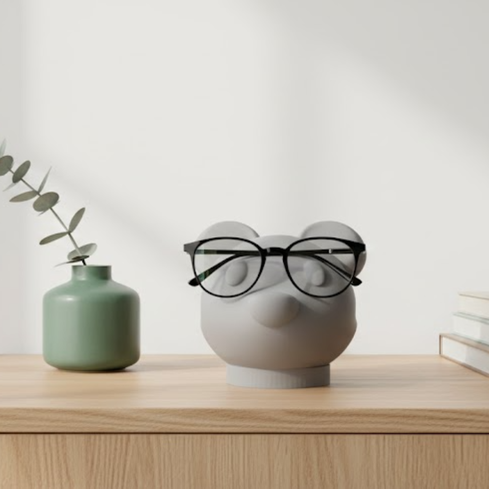 2 Mickey Glasses Stand, Minimalist Glasses Holder, 3D Printed Spectacle Stand, Desk Organizer for Home Office, Bedside Glasses Holder, Cartoon Glasses Stand Gift, Table Decor Accessory - Image 1