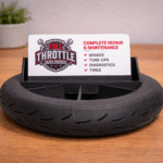 Motorcycle Wheel & Tire Business Card Holder, Bike Lover Desk Decor, Office Table Card Stand, Garage Decor Gift, Biker Gift, Automotive Desk Accessory, 3D Printed Card Holder