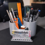 3D Printed Desk Organizer with Pen, Pencil & Business Card Holder, Office Table Organizer for Home Office, Corporate Desk Use, Study Table, Reception Desk, Gift for Professionals