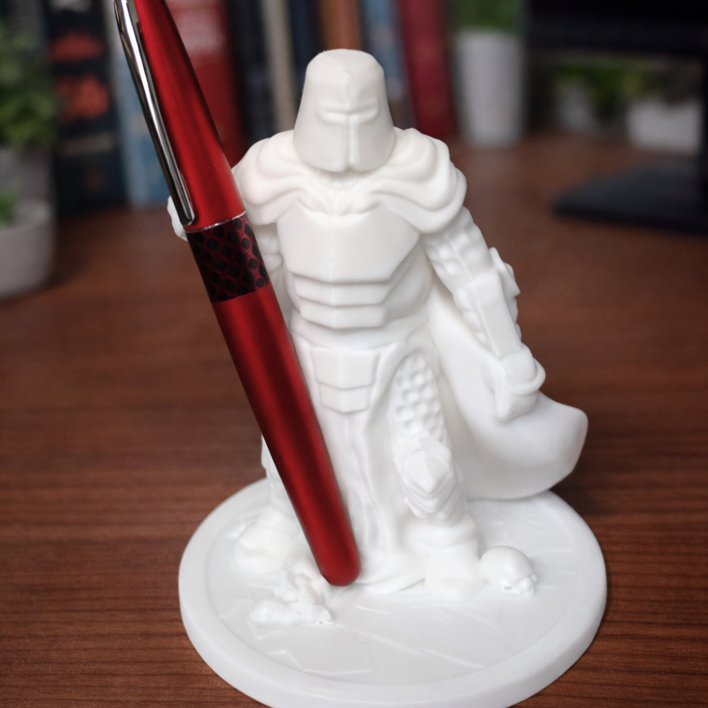 2 Knight Pen Holder, 3D Printed Desk Organizer, Office Table Pen Stand, Study Table Stationery Holder, Corporate Desk Gift, Home Office Decor, Executive Workspace Accessory - Image 1