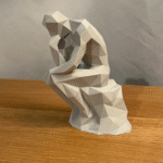 Low Poly Thinker Statue, 3D Printed Abstract Sculpture, Desk Decor for Office, Study Table, Home Decor, Corporate Gift, Creative Workspace Accent, Minimal Art Figurine