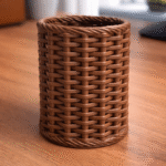 Woven Pencil Holder, 3D Printed Desk Organizer, Office Table Stationery Stand, Study Table Pen Holder, Corporate Gift, Home Office Accessory, Workspace Organizer, Educational Gift