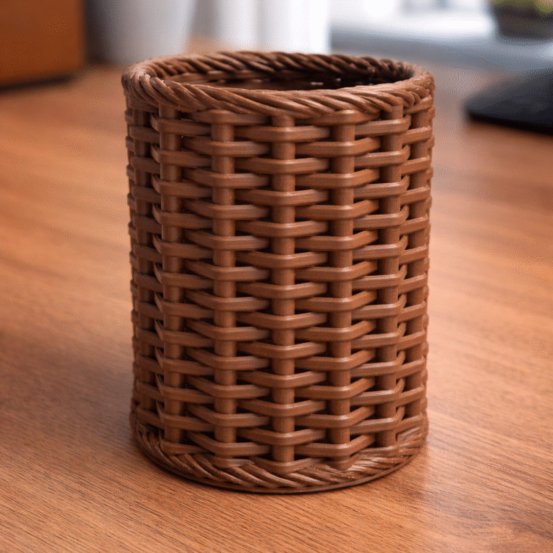 Woven Pencil Holder, 3D Printed Desk Organizer, Office Table Stationery Stand, Study Table Pen Holder, Corporate Gift, Home Office Accessory, Workspace Organizer, Educational Gift - Image 4