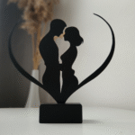 3D Printed Man and Woman Love Sculpture, Romantic Couple Showpiece, Home Decor Gift, Anniversary Gift, Wedding Gift, Valentine Gift, Bedroom Decor, Living Room Decor, Couple Gift for Lovers, Resin Look 3D Print