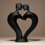 Romantic Couple Decor, 3D Printed Love Showpiece, Home Decor Gift, Anniversary Gift, Wedding Gift, Valentine Gift, Bedroom Decor, Living Room Decor, Office Desk Decor, Couple Room Decor, Modern Interior Decor
