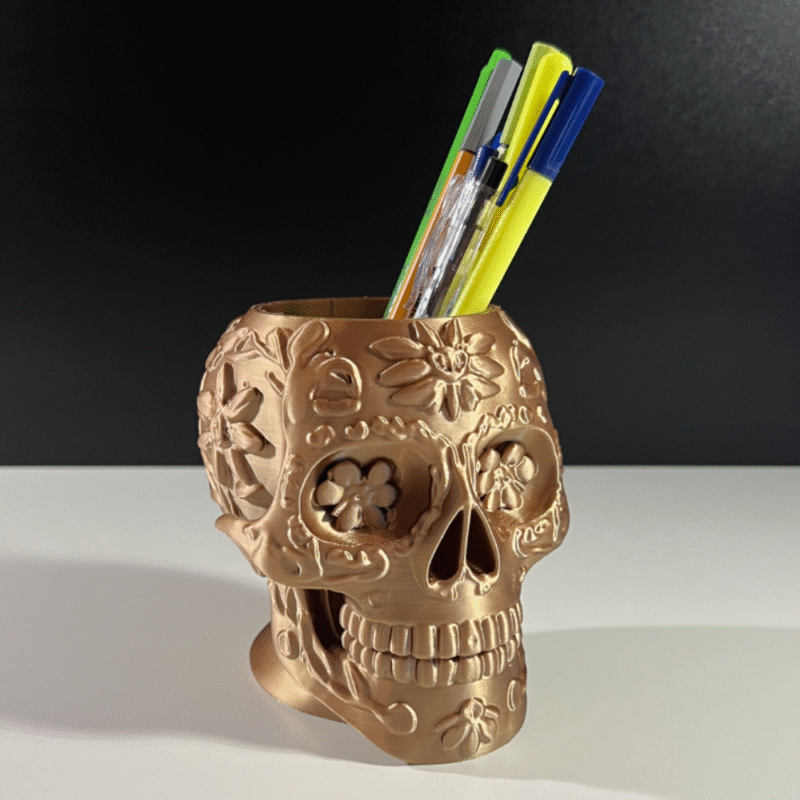 Skull Pen Holder, 3D Printed Desk Organizer, Office Stationery Holder, Study Table Pen Stand, Creative Workspace Decor, Corporate Desk Gift, Home Office Accessory, Student Study Organizer - Image 4