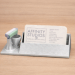 Mixing Bowl Baker Form 3D Printed Business Card Holder, Desk Organizer, Office Table Decor, Bakery Counter Display, Corporate Desk Accessory, Studio Workspace Holder